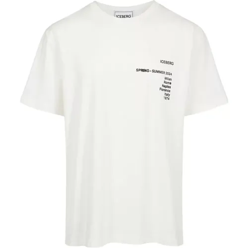 Logo Print Baumwoll T-Shirt , Herren, Größe: XL - Iceberg - Modalova