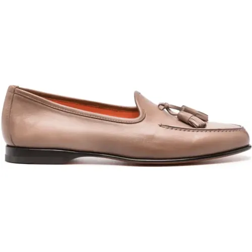 Tassel Leather Loafers , male, Sizes: 10 UK, 9 1/2 UK, 7 1/2 UK - Santoni - Modalova