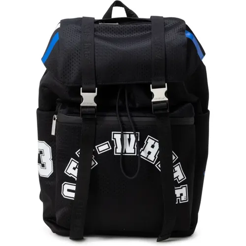 Nylon Backpack with Embroidered Logos , male, Sizes: ONE SIZE - Off White - Modalova