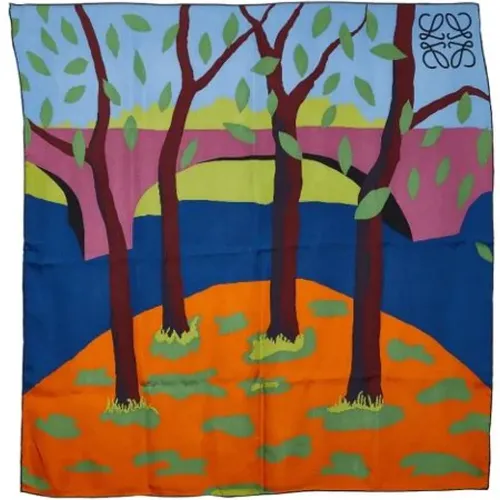 Pre-owned Scarves, female, , Size: ONE SIZE Pre-owned Silk Scarf - Loewe Pre-owned - Modalova