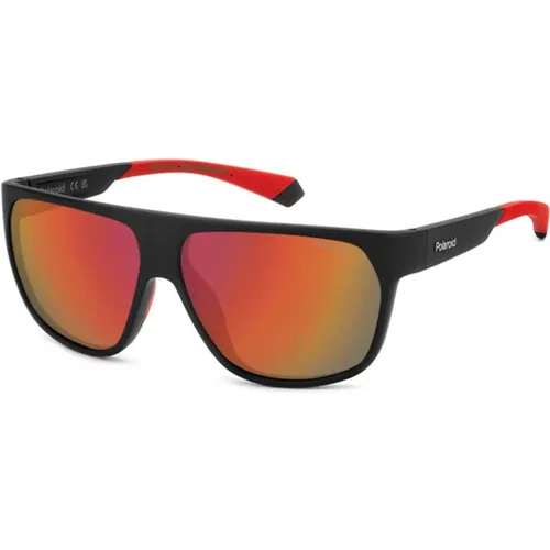 Sunglasses, male, , Size: 60 MM Matte Red Sunglasses - Polaroid - Modalova