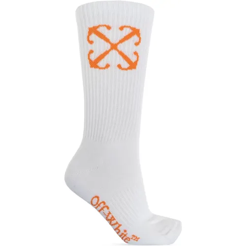 Off , Socks, female, , Size: M Socks with logo - Off White - Modalova