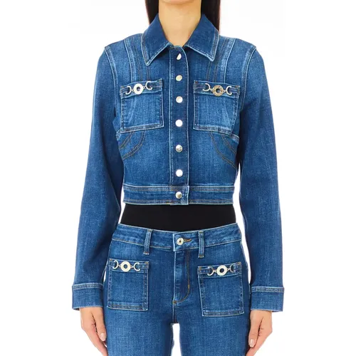 Denim Cropped Jacke , Damen, Größe: S - Liu Jo - Modalova