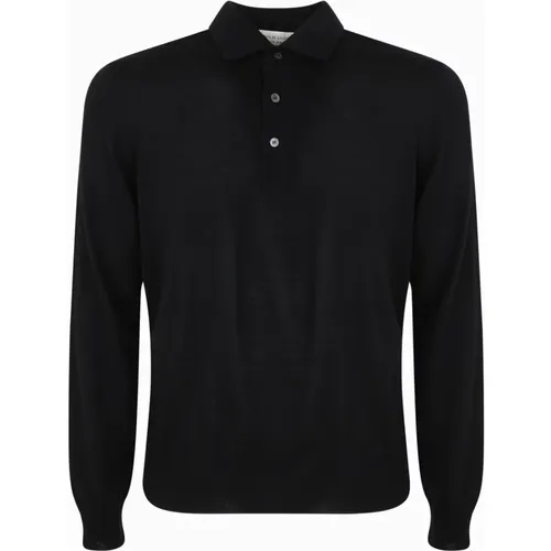 Shirt Neck Long Sleeves Polo , male, Sizes: 2XL, XL, L - Filippo De Laurentiis - Modalova