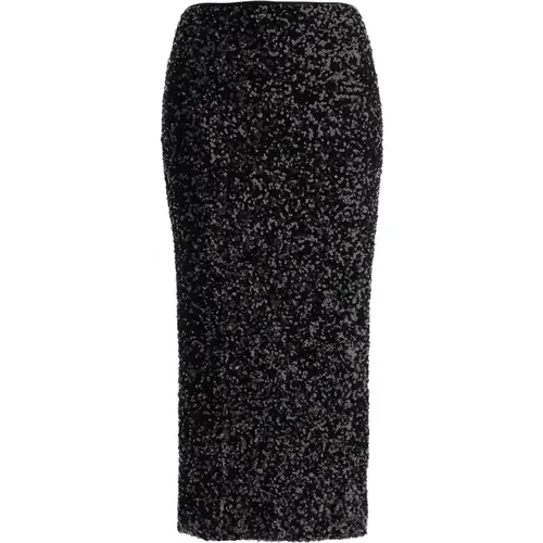 Sequin Midi Skirt with Back Slit , female, Sizes: M - Rotate Birger Christensen - Modalova