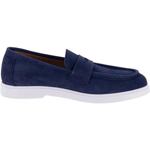 Loafers, male, , Size: 9 US Softy Indaco Suede Slip-On Moccasin - Calce - Modalova