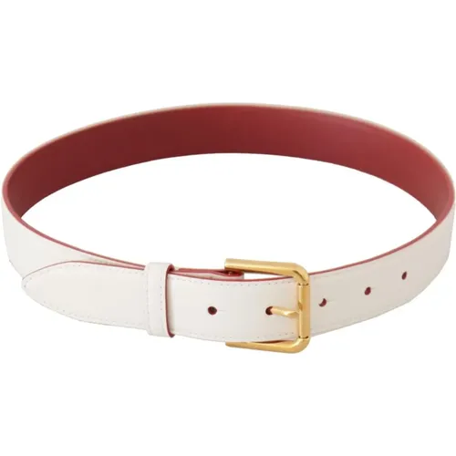 Leather Belt with Logo Buckle , female, Sizes: 70 CM - Dolce & Gabbana - Modalova