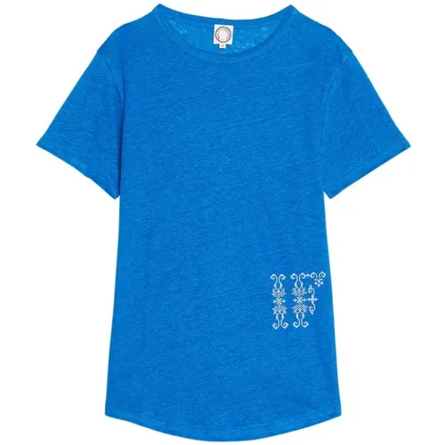 Kobaltblaues Leinen T-Shirt,Hellblaues Leinen T-Shirt - Ines De La Fressange Paris - Modalova