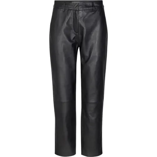 Phoebe Leather Chino Trousers , female, Sizes: M, L, S - Co'Couture - Modalova