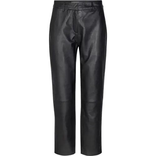 Phoebe Leather Chino Trousers , female, Sizes: M, XL, L, XS, S - Co'Couture - Modalova