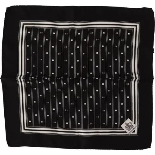 Pocket Scarves, unisex, , Size: ONE SIZE Patterned Silk Square Handkerchief Scarf - Dolce & Gabbana - Modalova