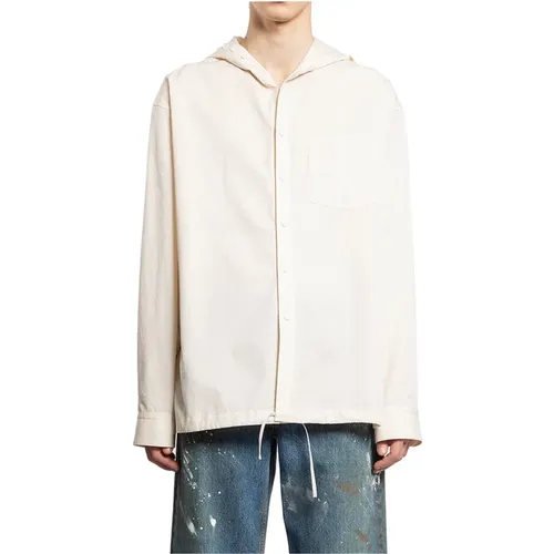 Vanilla Hoodie Shirt mit Knopfverschluss , Herren, Größe: L - Helmut Lang - Modalova