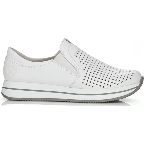 Weiße Ledersneaker für Frauen , Damen, Größe: 40 EU - Rieker - Modalova