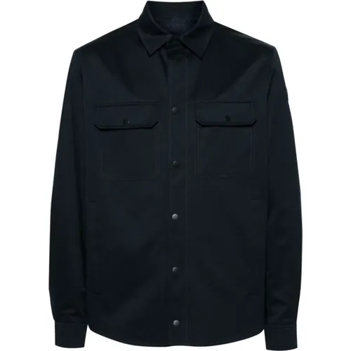 Twill Cotton Shirt , male, Sizes: XL, M, S, L - Moncler - Modalova