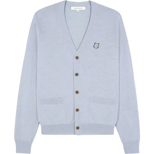Cardigans, male, , Size: L V-Neck Cardigan - Maison Kitsuné - Modalova
