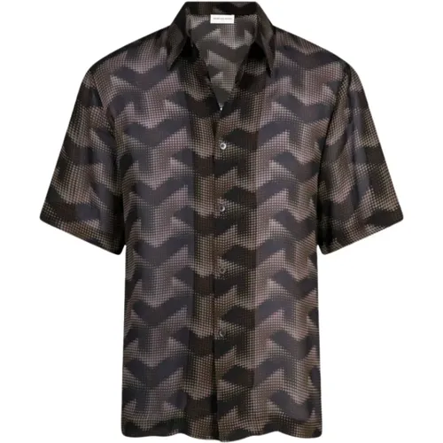 Anthracite Shirt Classic Collar Button Fastening , male, Sizes: M - Dries Van Noten - Modalova