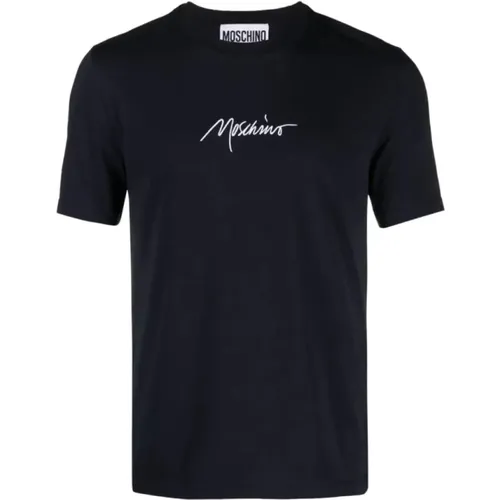 Stretch Baumwoll Jersey T-Shirt , Herren, Größe: 2XL - Moschino - Modalova
