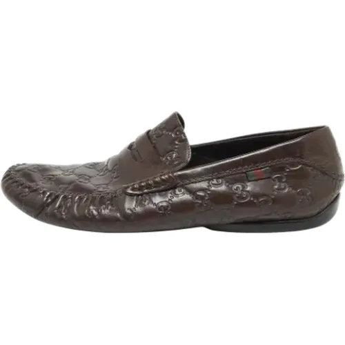 Pre-owned Flats, male, , Size: 10 US Pre-owned Leather flats - Gucci Vintage - Modalova