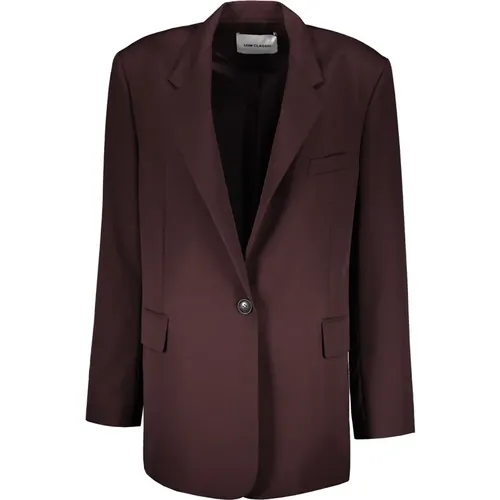 Blazers, female, , Size: M Classic Wool Blazer with Lapel Collar - LOW Classic - Modalova