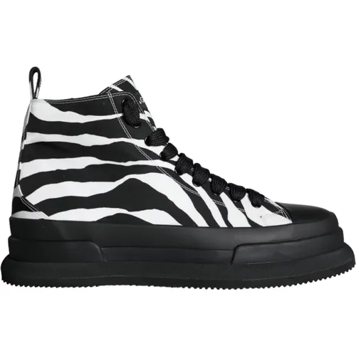 Zebra High Top Sneakers , male, Sizes: 10 UK - Dolce & Gabbana - Modalova