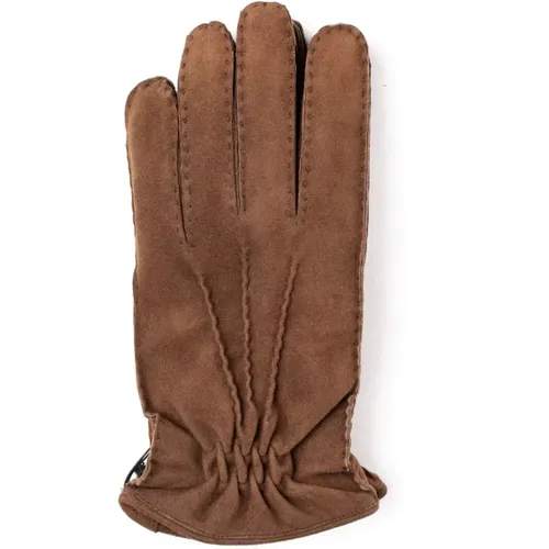 Gloves, male, , Size: 9 1/2 IN Men's Suede Leather Gloves with Wool and Cashmere Lining - Orciani - Modalova