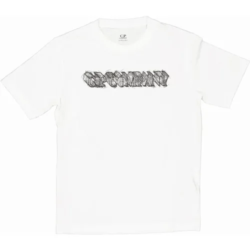 Weißes Logo T-Shirt für Jungen - C.P. Company - Modalova