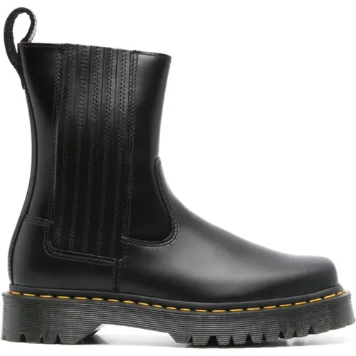 Schwarze Lederstiefeletten mit seitlichem Reißverschluss , Damen, Größe: 40 EU - Dr. Martens - Modalova