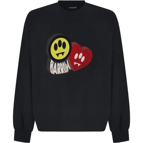 Smiley Print Sweater , male, Sizes: XL - Barrow - Modalova