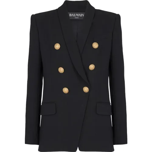 Blazers, female, , Size: 2XS 6-Button Jacket - Balmain - Modalova