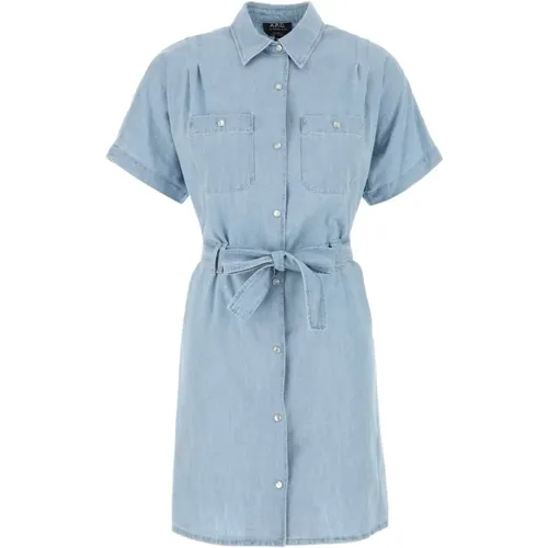 Shirt Dresses, female, , Size: 2XS Denim Suzanne Shirt Dress - A.p.c. - Modalova