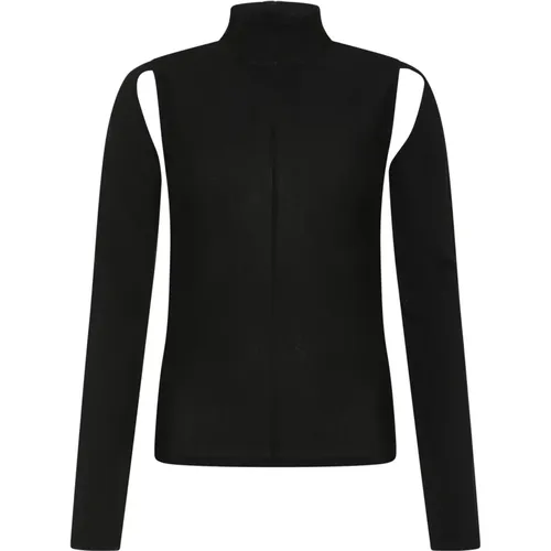 Turtlenecks, female, , Size: M Open-back Virgin Wool Sweater - Khaite - Modalova