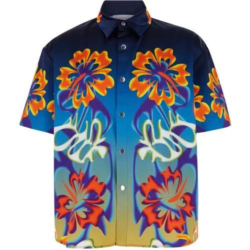 Hibiscus MultiColour Kurzarmhemd , Herren, Größe: M - Bluemarble - Modalova