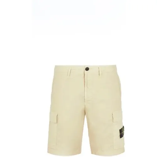 Casual Shorts, male, , Size: W34 L0803 Sand Regular FIT Cargo Bermuda Shorts - Stone Island - Modalova