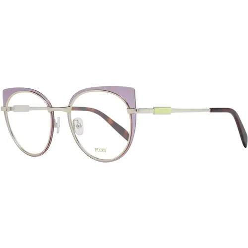 Glasses, female, , Size: ONE SIZE Women Round Metal Optical Frames - EMILIO PUCCI - Modalova