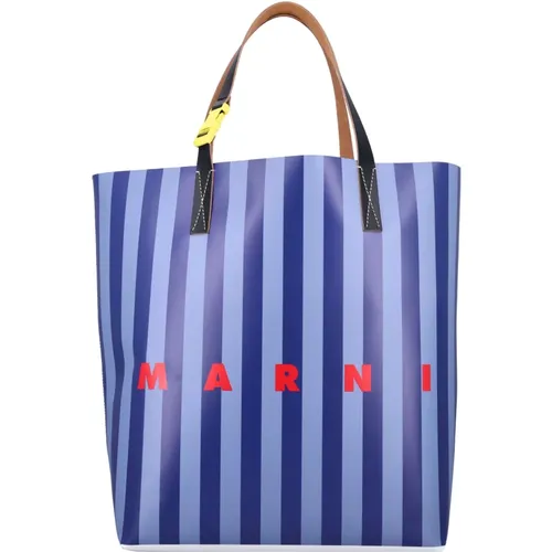 Tote Bags, male, , Size: ONE SIZE Striped Handbag Light Ss25 - Marni - Modalova