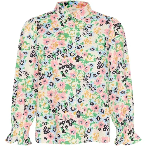 Bluse mit Blumenmuster und Rüschen-Details , Damen, Größe: S - Part Two - Modalova
