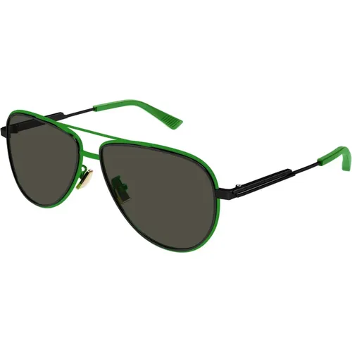 Sunglasses,Gold/Graue Sonnenbrille - Bottega Veneta - Modalova