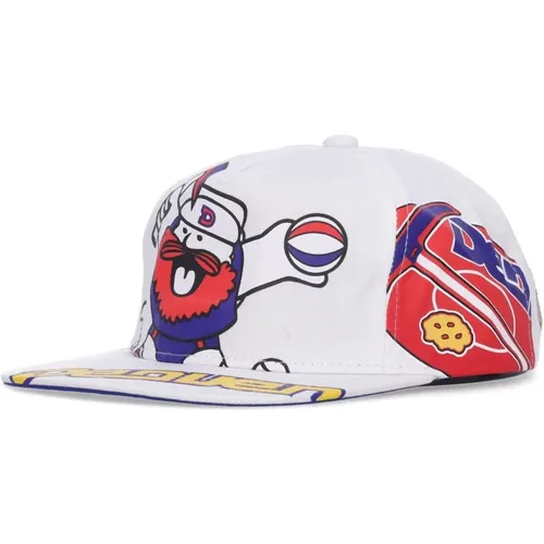 Caps, male, , Size: ONE SIZE Denver Nuggets Flat Brim Cap White - Mitchell & Ness - Modalova