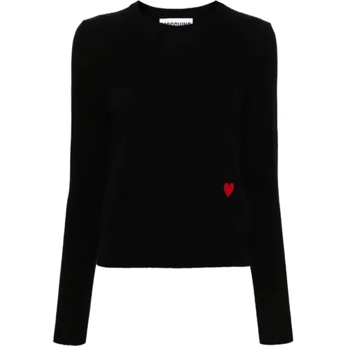 Heart Motif Knit Sweater , female, Sizes: M, S - Moschino - Modalova