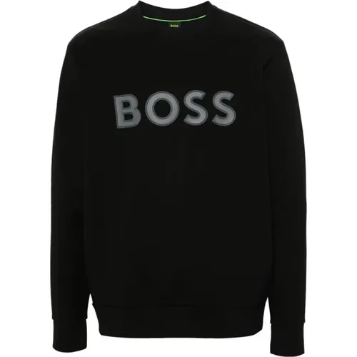 Schwarzer/Blauer Baumwollmischung Sweatshirt , Herren, Größe: M - Hugo Boss - Modalova