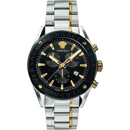 V-Chrono Chronograph Watch , male, Sizes: ONE SIZE - Versace - Modalova