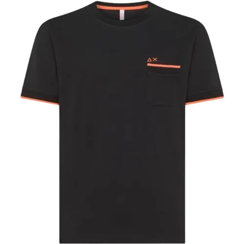 Kleine Streifen Manschette T-Shirt - Sun68 - Modalova