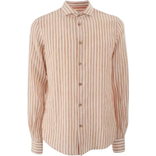 Linen Long Sleeve French Collar Shirt , male, Sizes: XL, L, S, 3XL, M, 2XL - YES ZEE - Modalova