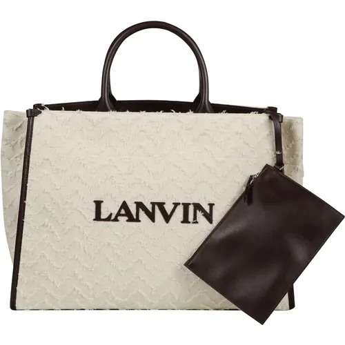 Tote Bags, male, , Size: ONE SIZE Stylish Tote Bag with Shoulder Strap - Lanvin - Modalova