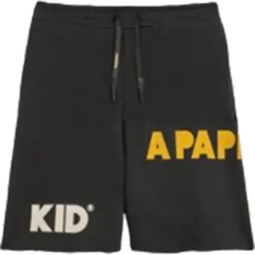 Bermuda Sweatpants with Pleats and Print , male, Sizes: S, M, L, XL - A Paper Kid - Modalova
