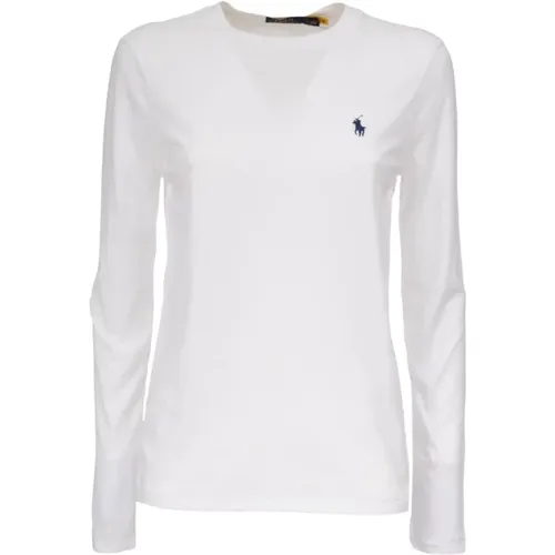 Cotton Long Sleeve Embroidered Logo T-Shirt , female, Sizes: L, M, S - Polo Ralph Lauren - Modalova