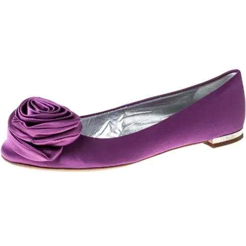 Pre-owned Flats, female, , Size: 6 1/2 US Pre-owned Satin flats - Giuseppe Zanotti Pre-owned - Modalova