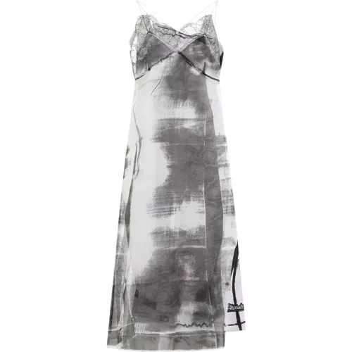 Lilac Silk Midi Dress , female, Sizes: XS, 2XS - Maison Margiela - Modalova
