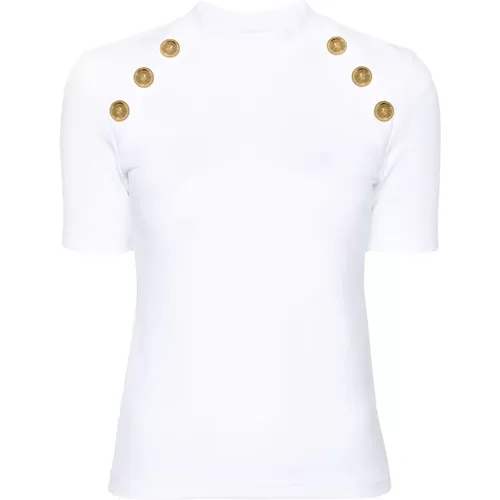 T-Shirts , Damen, Größe: M - Balmain - Modalova