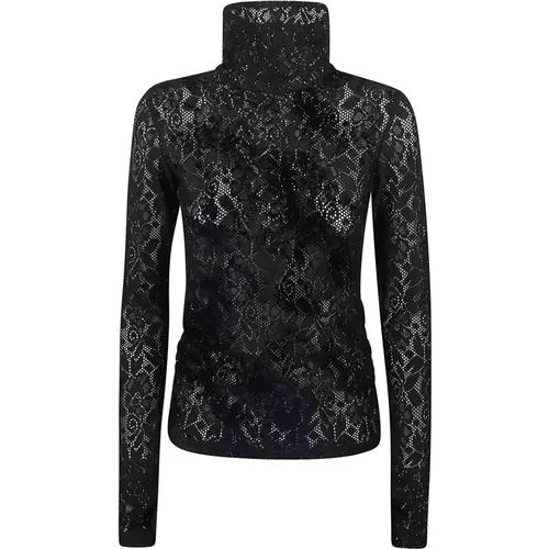 Schwarze Pullover , Damen, Größe: L - High - Modalova